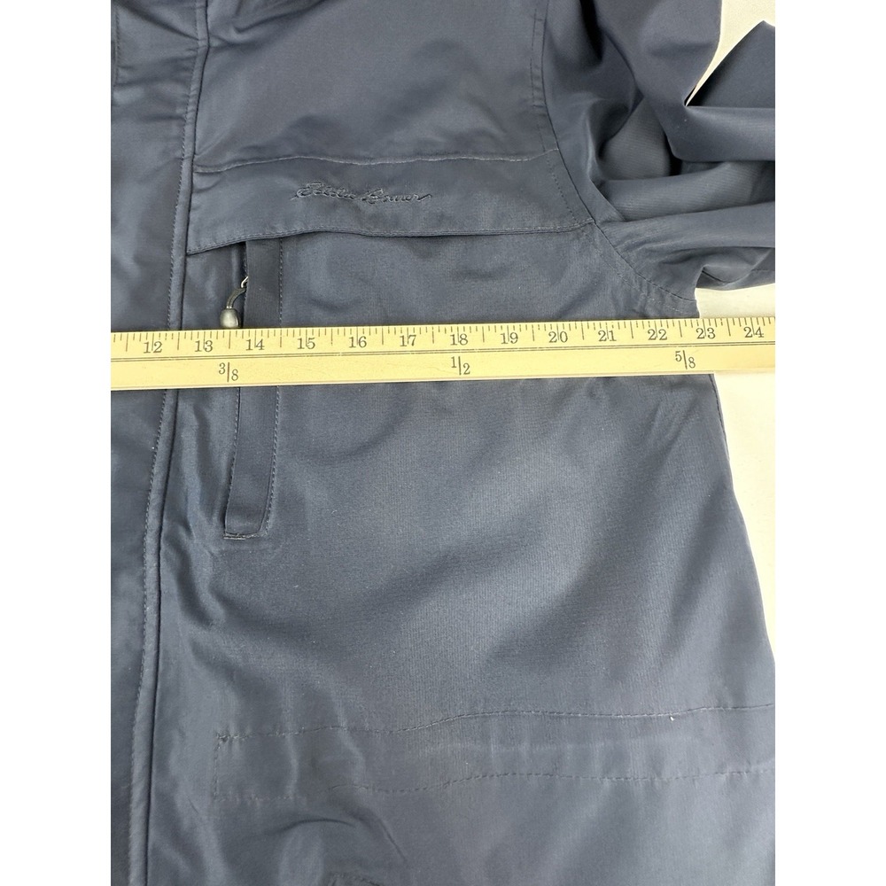 Eddie Bauer WeatherEdge Jacket Women's Medium Navy Blue Waterproof Hooded - Picture 16 of 16